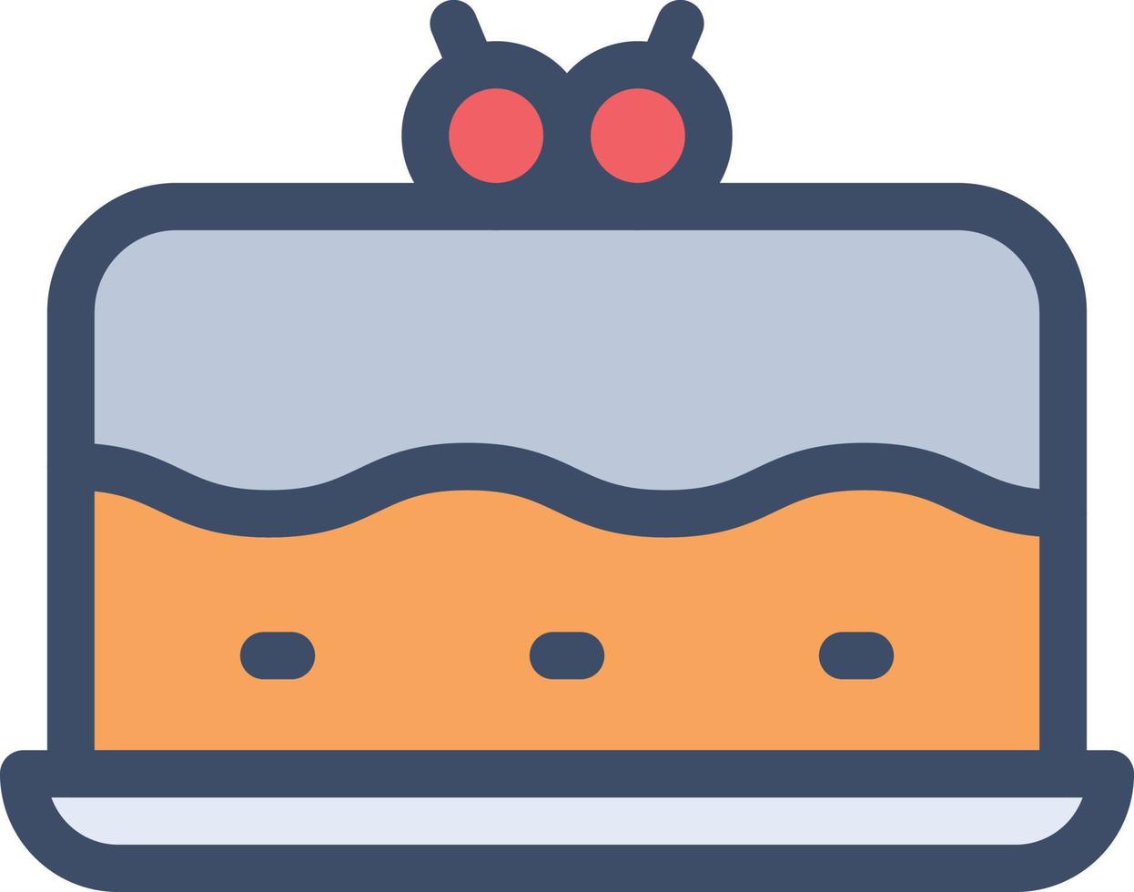 illustrazione vettoriale della torta su uno sfondo. simboli di qualità premium. icone vettoriali per il concetto e la progettazione grafica.