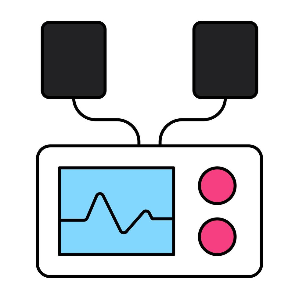 un'icona di design unica del monitor ecg vettore