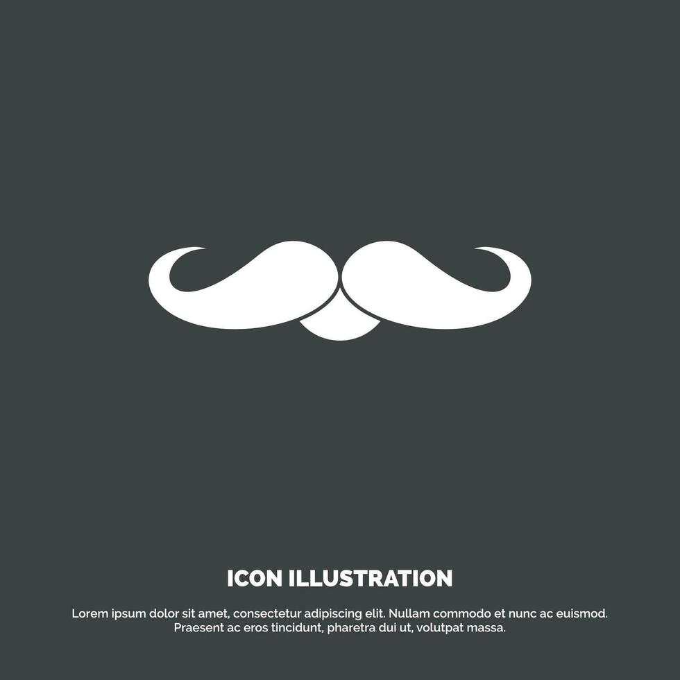 baffi. fricchettone. movember. maschio. uomini icona. glifo vettore simbolo per ui e ux. sito web o mobile applicazione