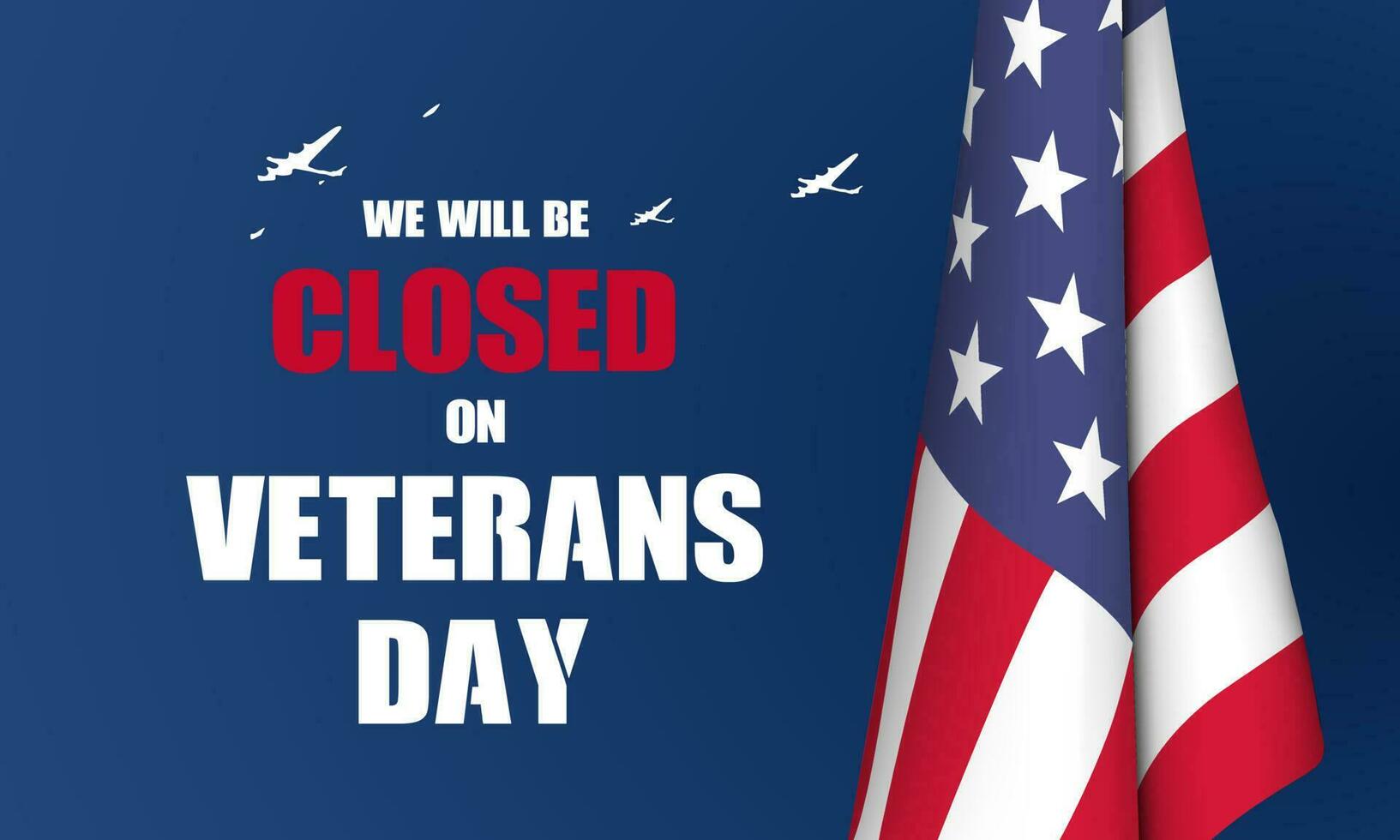 poster del giorno del veterano in onore di tutti coloro che hanno servito. illustrazione del giorno del veterano con la bandiera americana vettore