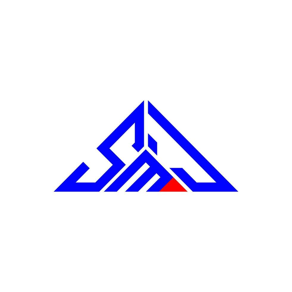 smj lettera logo creativo design con vettore grafico, smj semplice e moderno logo nel triangolo forma.