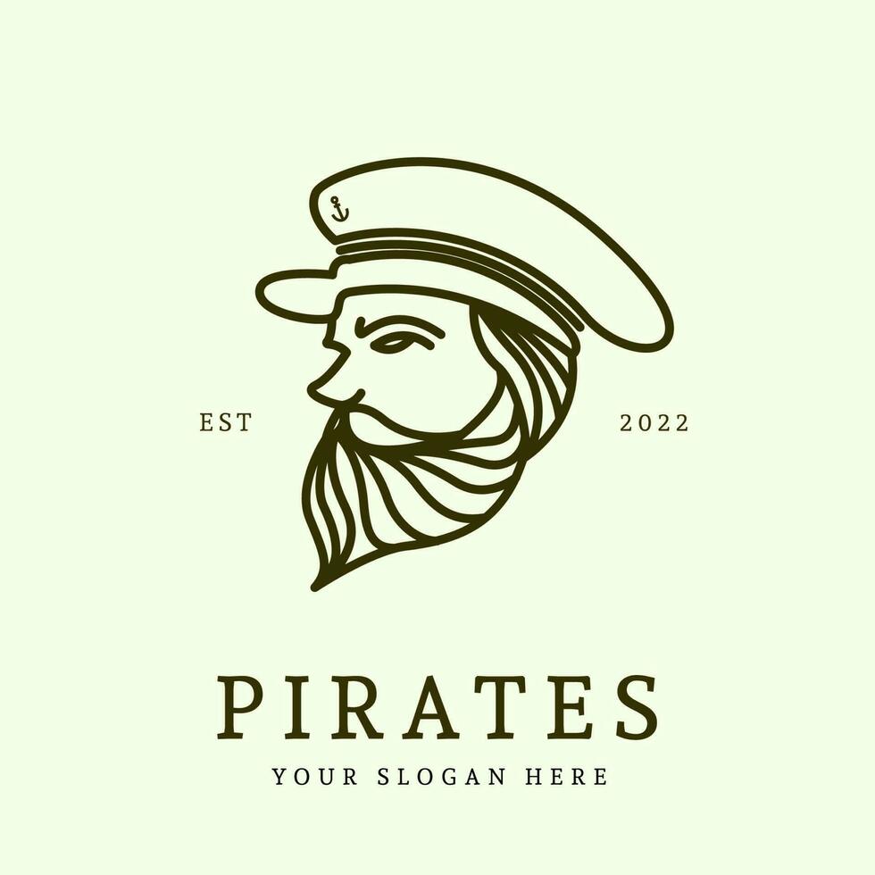 pirata linea arte logo design vettore grafico simbolo icona illustrazione creativo