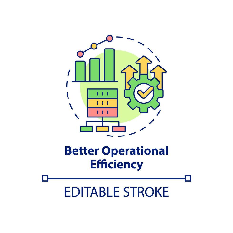 meglio operativo efficienza concetto icona. grande dati in lavorazione beneficiare astratto idea magro linea illustrazione. analitica. isolato schema disegno. modificabile ictus. vettore