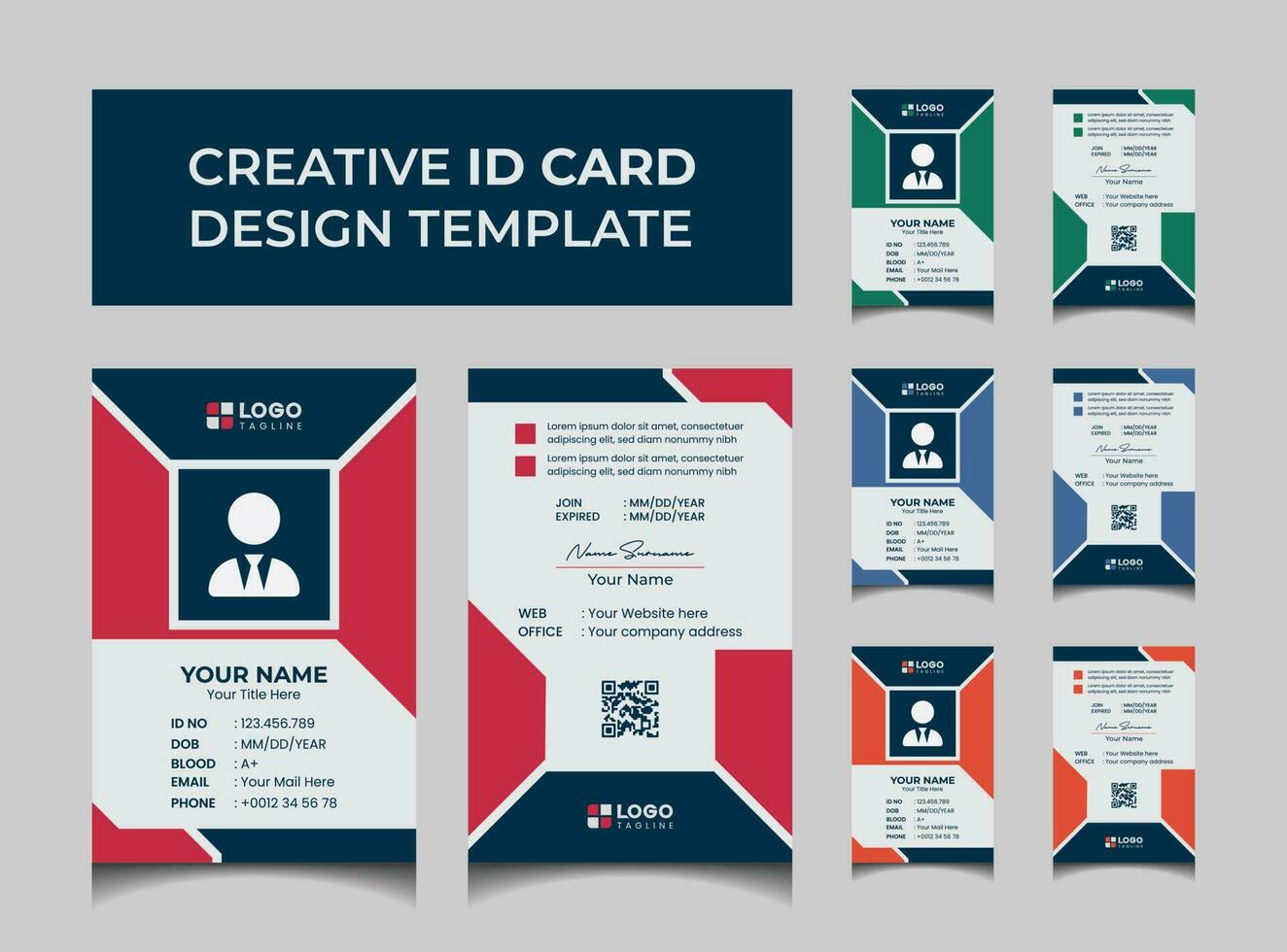 creativo moderno id carta design modello vettore