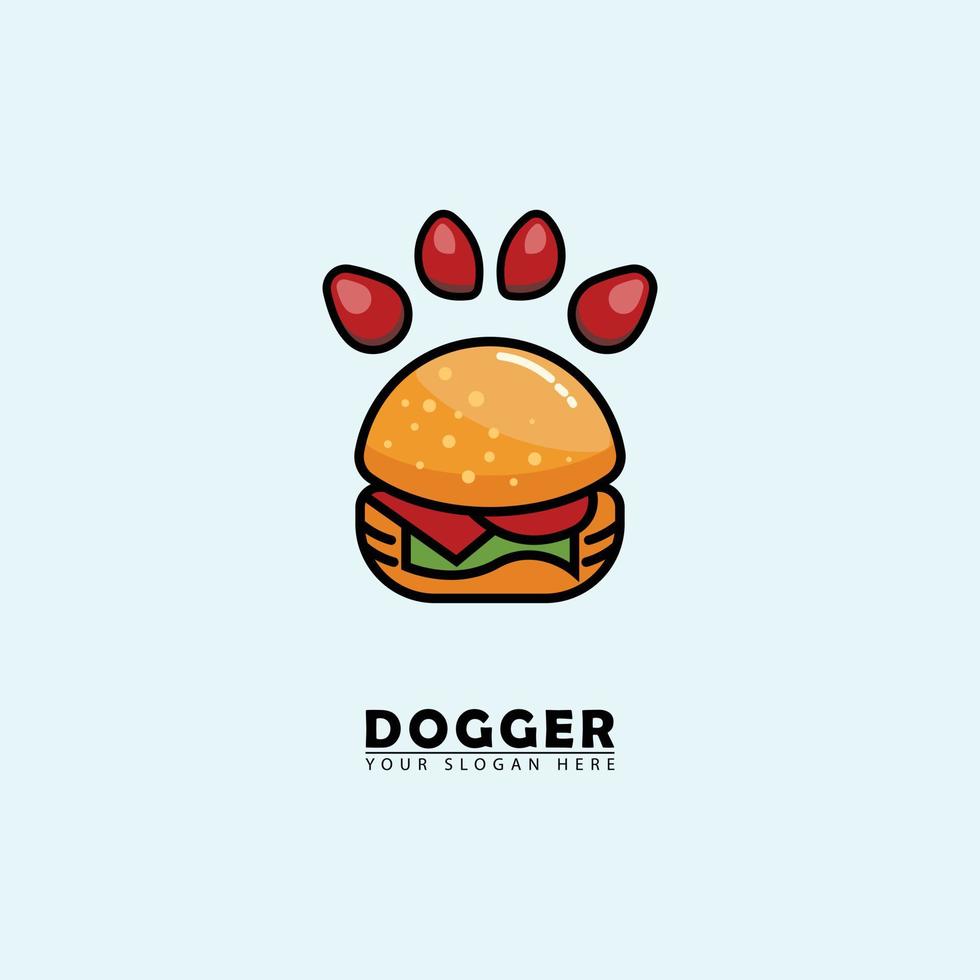 astratto cane hamburger icona logo vettore