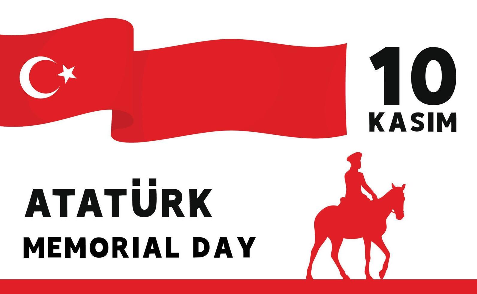 ataturk memoriale giorno 10 kasim bandiera vettore illustrazione