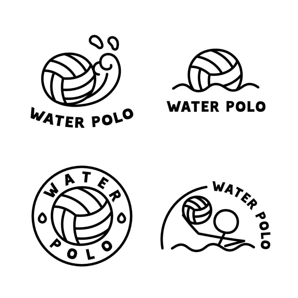 acqua polo logo kawaii scarabocchio piatto cartone animato vettore illustrazione