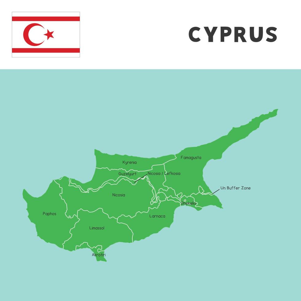 Provincia nome nel Cipro carta geografica e bandiera vettore