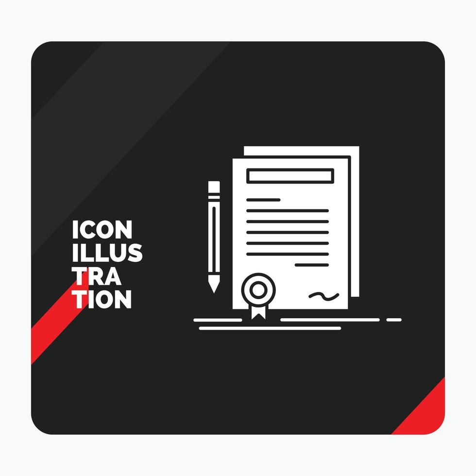 rosso e nero creativo presentazione sfondo per attività commerciale. certificato. contrarre. livello. documento glifo icona vettore