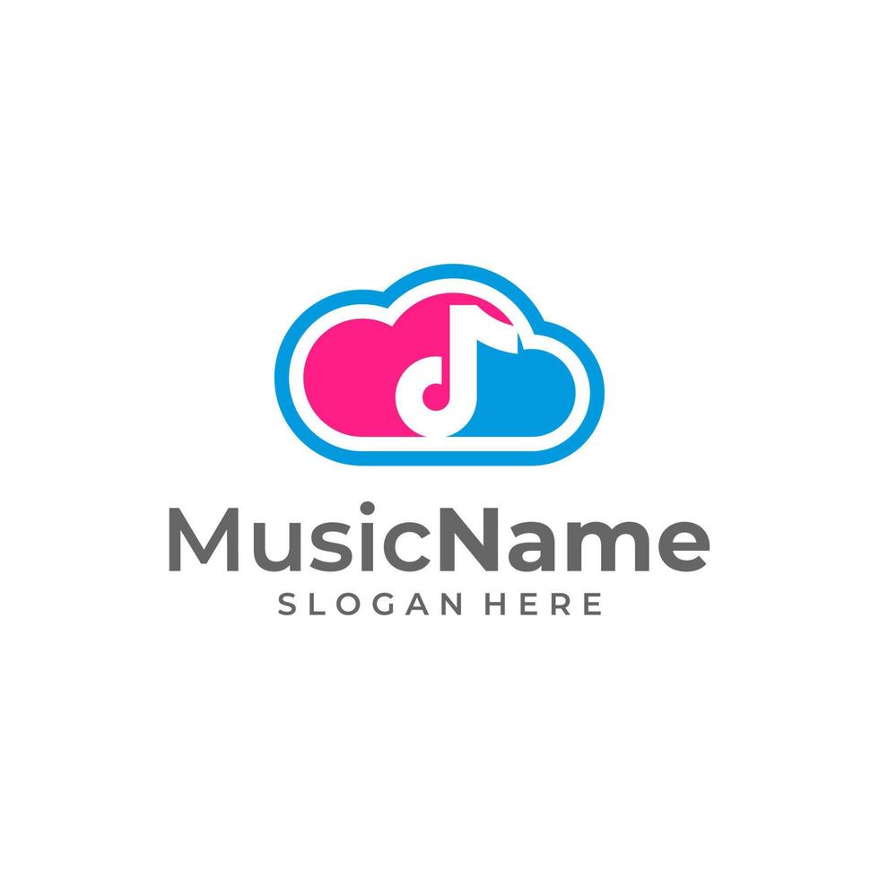 musica nube logo vettore icona illustrazione. musica logo design modello