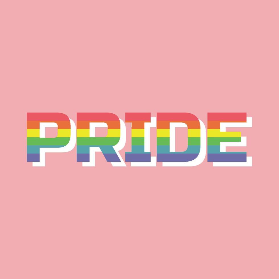 LGBTQ arcobaleno orgoglio icona retrò stile design. etichetta lgbt, asessuale, non binario, transgender, fluido di genere, pansessuale, bisessuale, genderqueer, polisessuale vettore