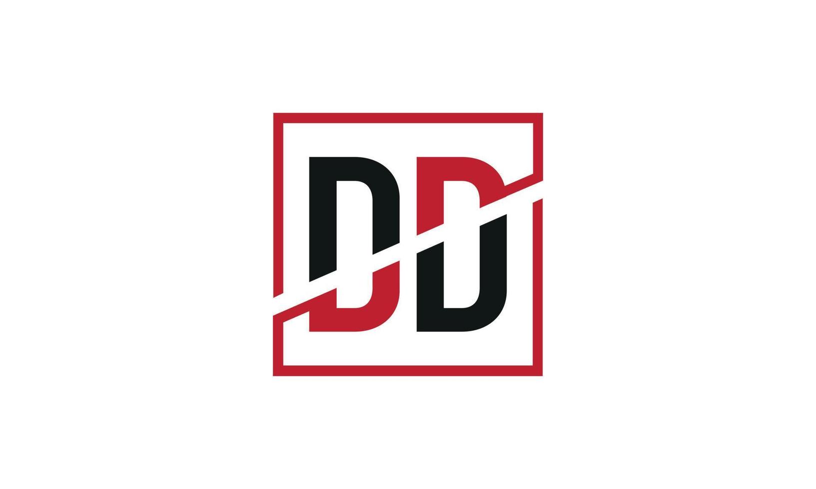 dd logo design. iniziale dd lettera logo monogramma design nel nero e rosso colore con piazza forma. professionista vettore