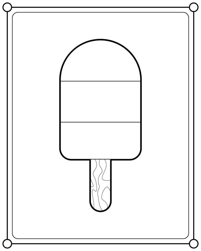 gelato arcobaleno adatto per l'illustrazione vettoriale della pagina da colorare dei bambini