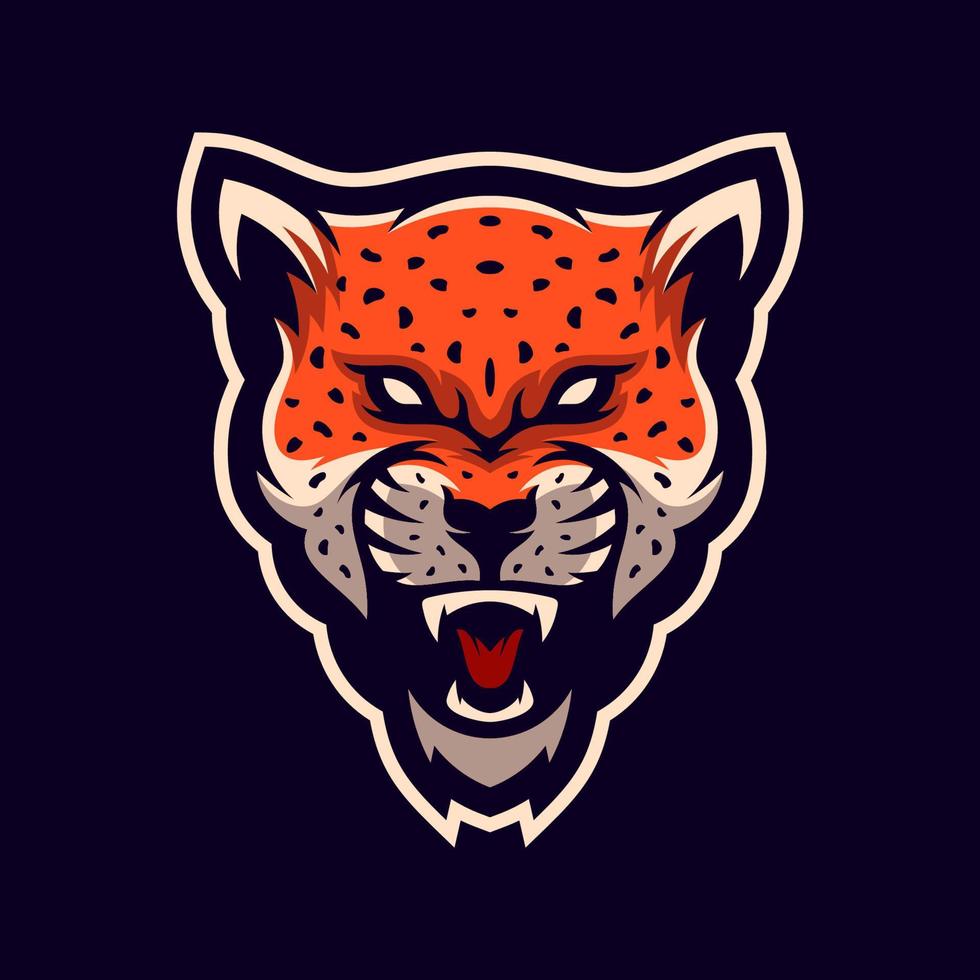 arrabbiato giaguaro leopardo portafortuna esport logo disegni vettore