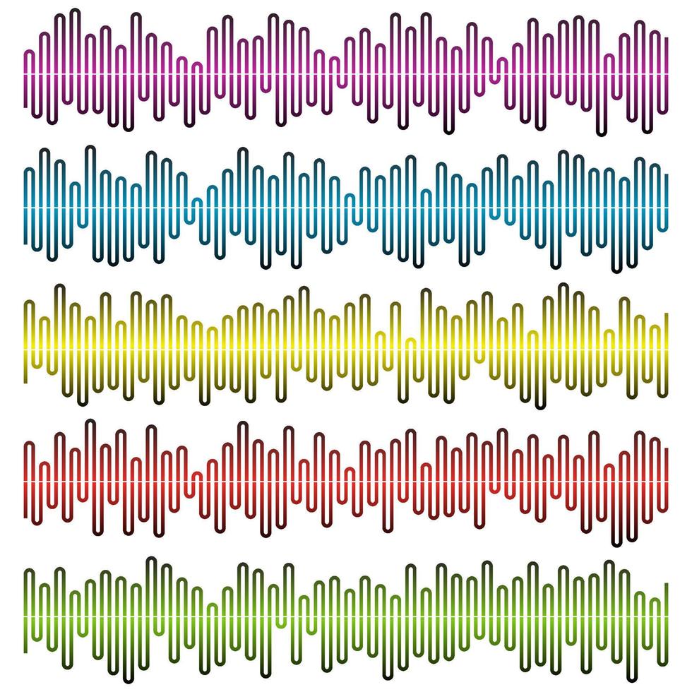 suono onde vettore impostare. Audio equalizzatore. suono e Audio onde isolato su bianca sfondo.