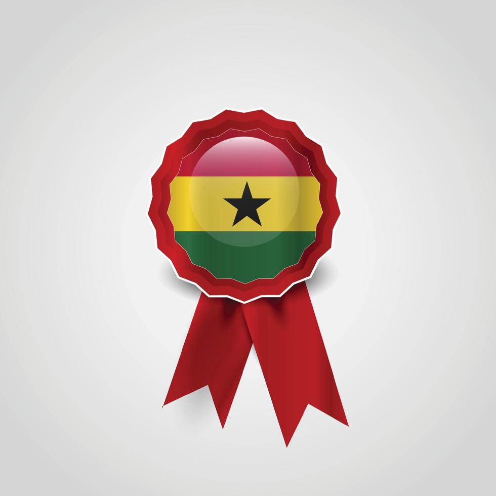 Ghana bandiera nastro bandiera distintivo vettore