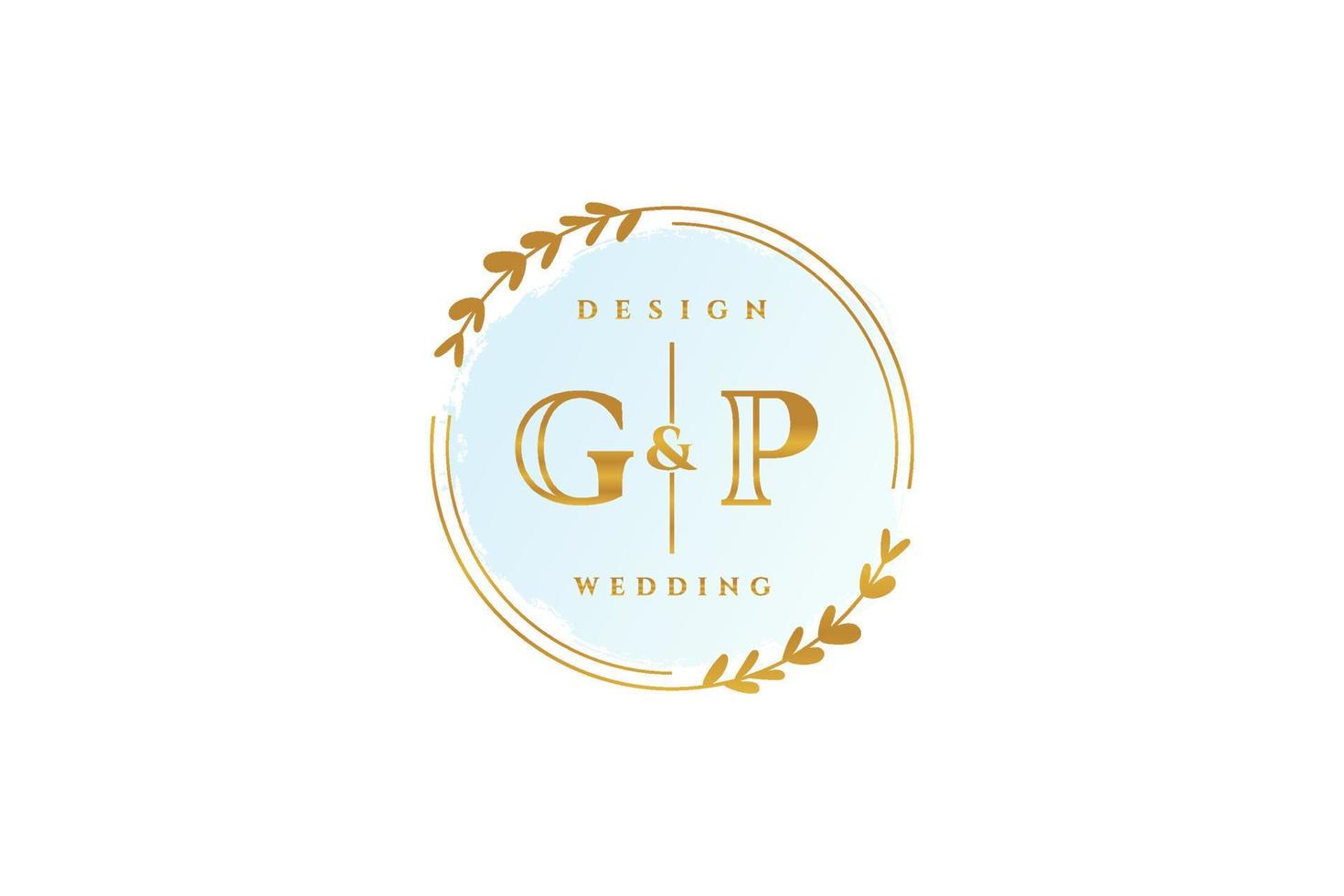 iniziale gp bellezza monogramma e elegante logo design grafia logo di iniziale firma, nozze, moda, floreale e botanico con creativo modello. vettore