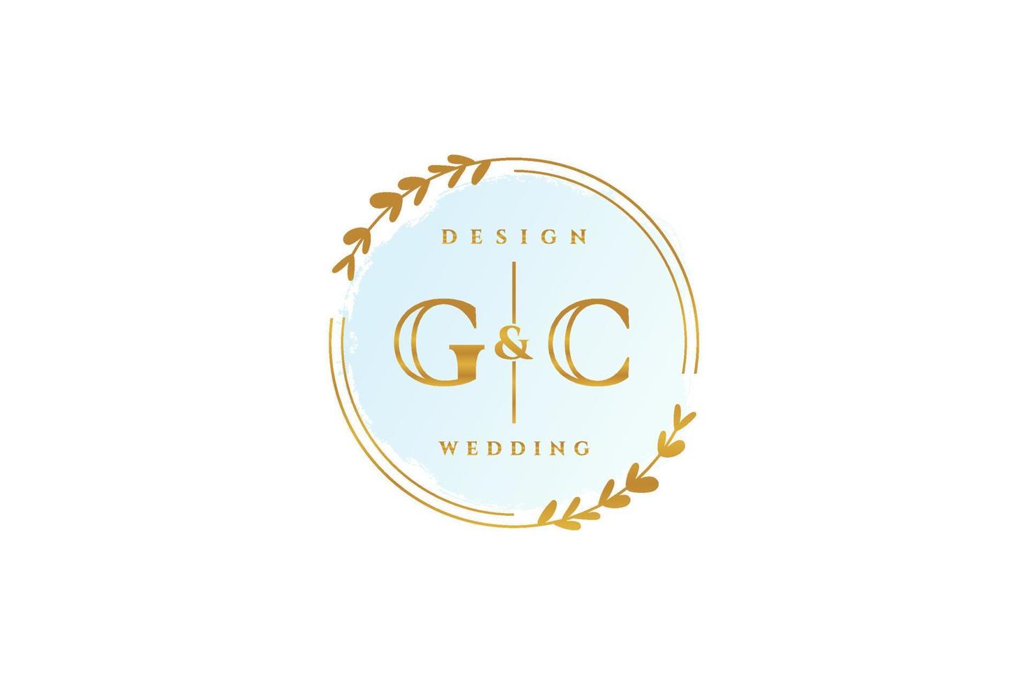 iniziale gc bellezza monogramma e elegante logo design grafia logo di iniziale firma, nozze, moda, floreale e botanico con creativo modello. vettore
