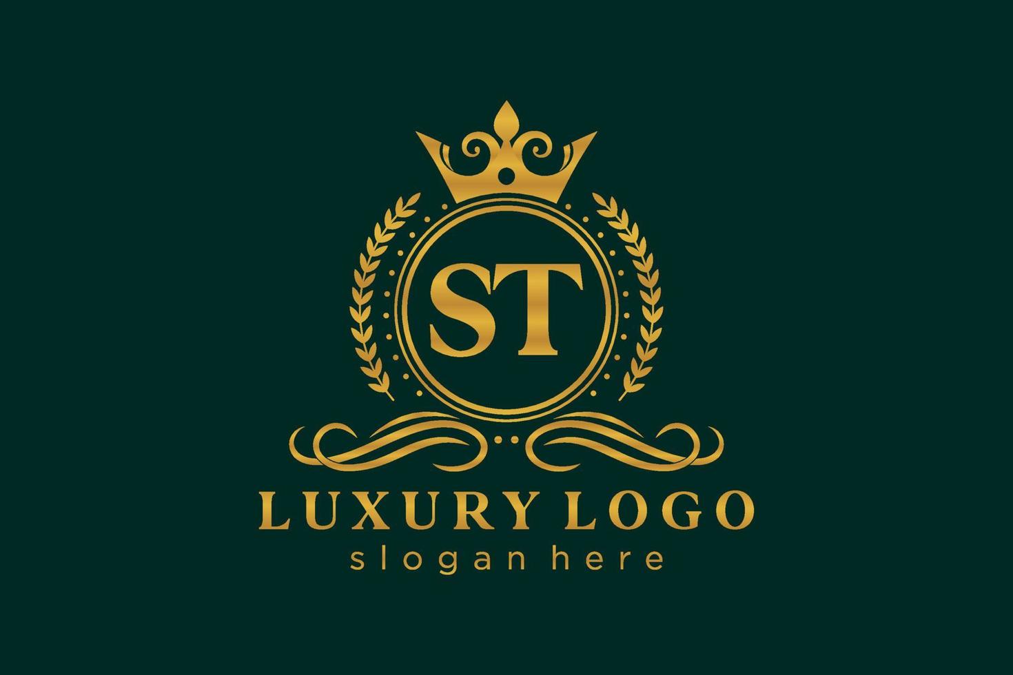 iniziale st lettera reale lusso logo modello nel vettore arte per ristorante, regalità, boutique, bar, Hotel, araldico, gioielleria, moda e altro vettore illustrazione.