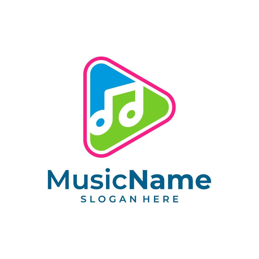 giocare musica logo modello design vettore, emblema, design concetto, creativo simbolo, icona vettore