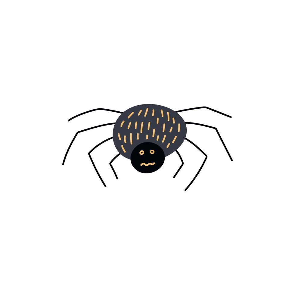 vettore nero ragno clip arte. mano disegnato carino ragno illustrazione