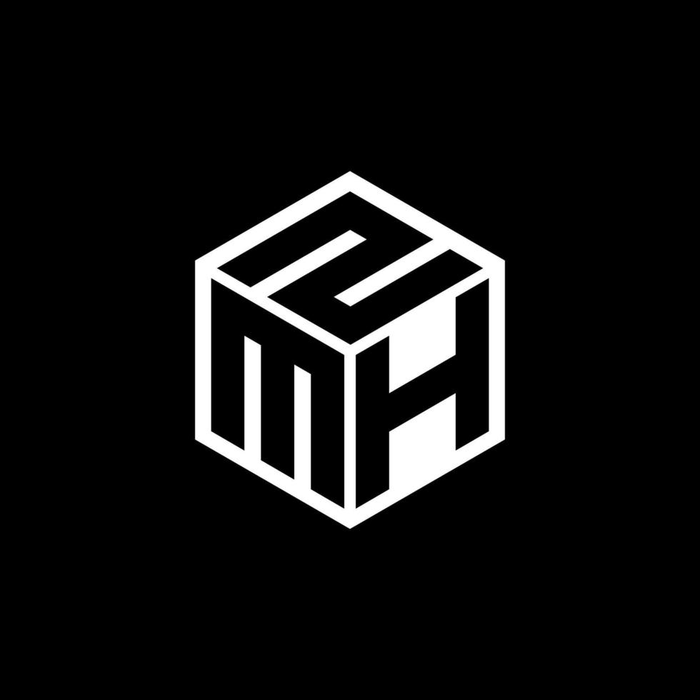 mhz lettera logo design con nero sfondo nel illustratore. vettore logo, calligrafia disegni per logo, manifesto, invito, eccetera.