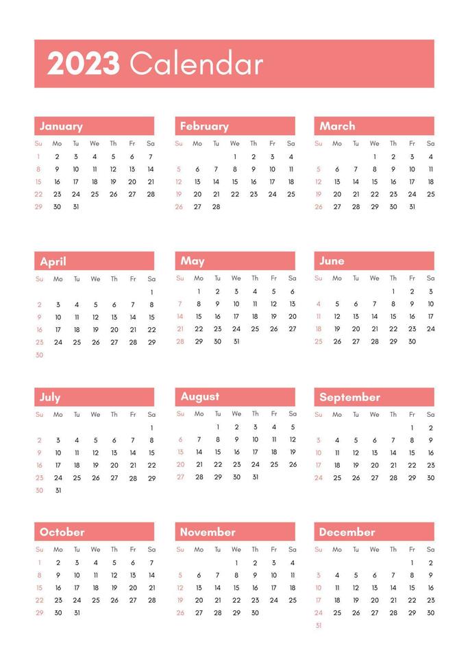 tasca calendario su 2023 anno. verticale Visualizza vettore