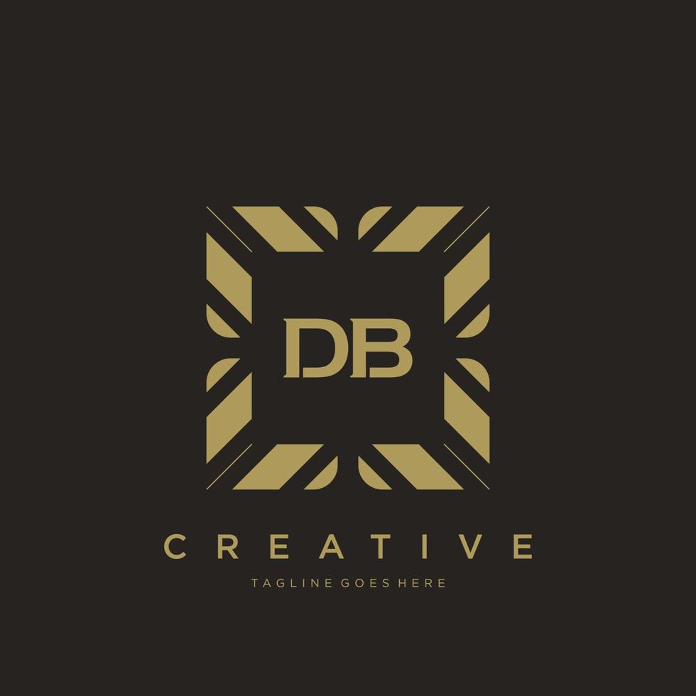 db iniziale lettera lusso ornamento monogramma logo modello vettore