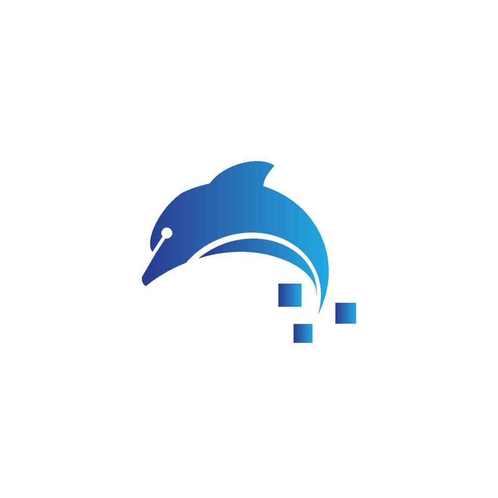 digitale delfino logo vettore