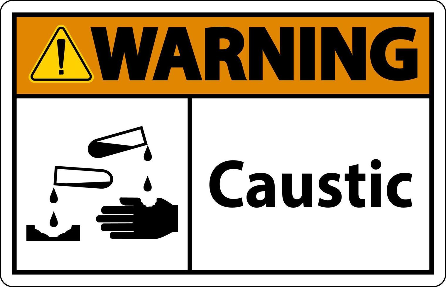 avvertimento caustico simbolo cartello su bianca sfondo vettore