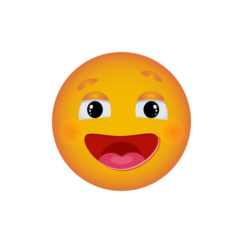 emoticon con un' grande Sorridi, emoji reazione per messaggi per sociale reti. vettore smiley