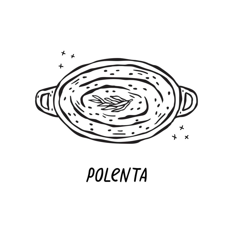 vettore disegnato a mano illustrazione di italiano cucina. polenta.