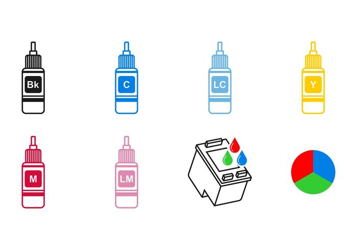 Vettori di icone di cartuccia di inchiostro