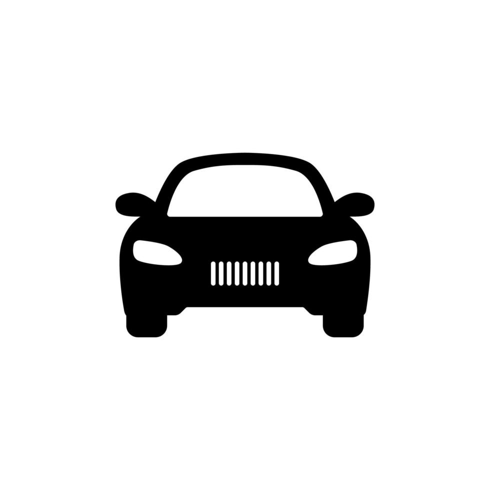 auto davanti icona. silhouette simbolo. auto cartello nel lineare stile vettore