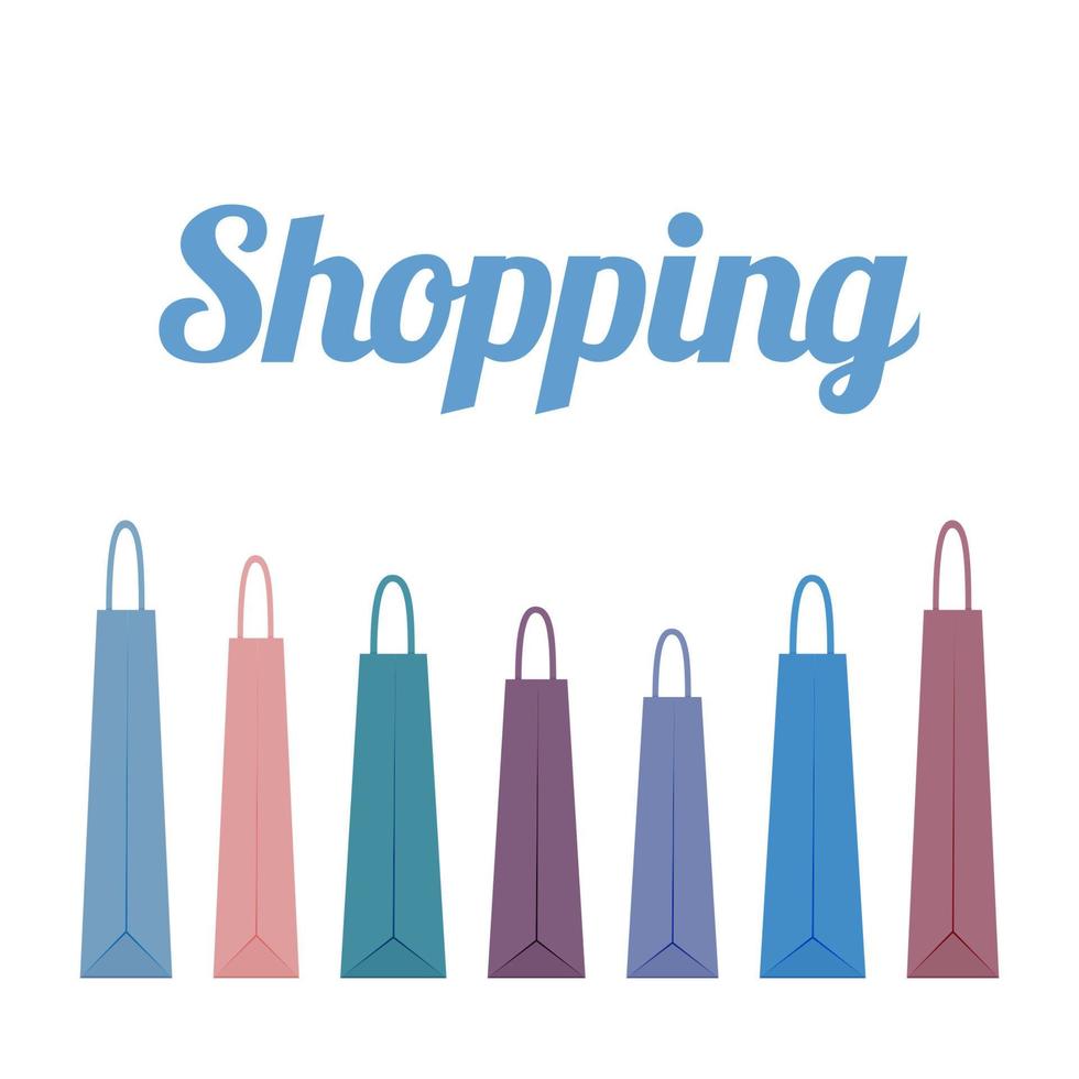 colorato carta shopping borse. vendita e shopping concetto. vettore illustrazione nel piatto stile.