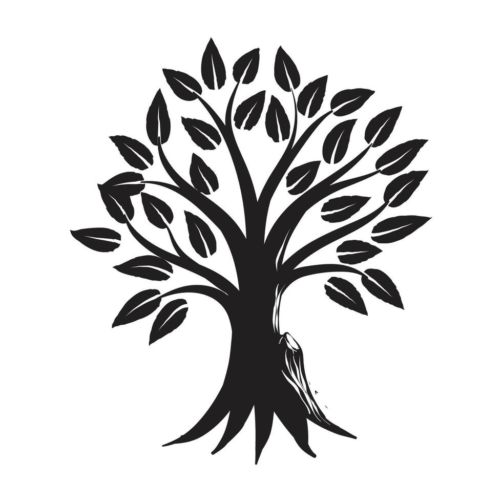 biologico naturale e salutare oliva albero silhouette logo isolato su bianca sfondo. moderno vettore verde pianta icona cartello design opera d'arte. premio qualità olio Prodotto logotipo piatto emblema illustrazione.