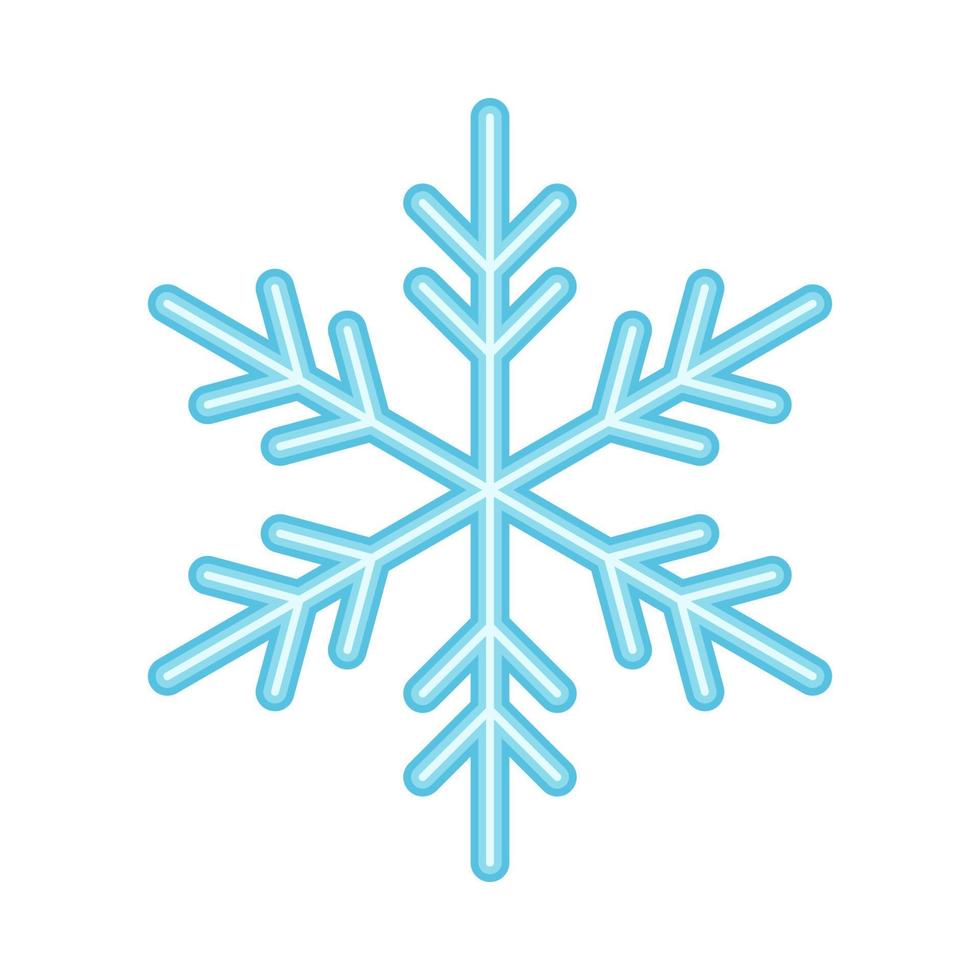 un' semplice fiocco di neve su un' bianca sfondo. vettore illustrazione