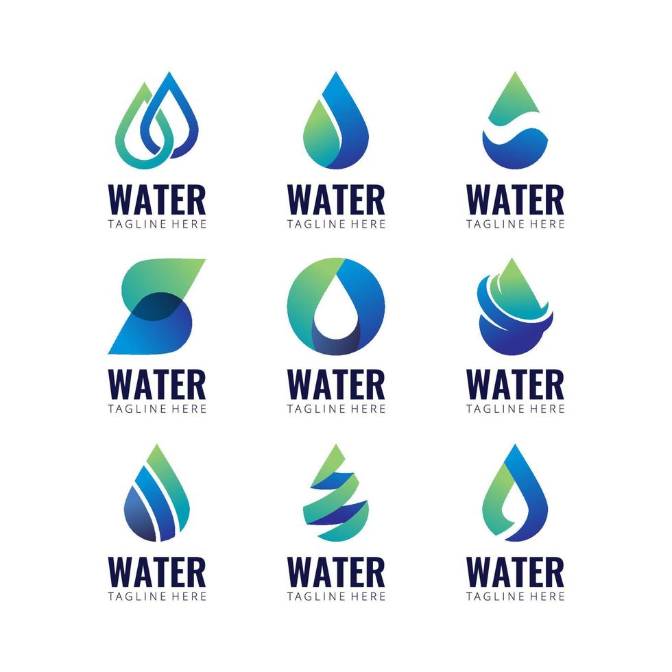 impostato di acqua logo per attività commerciale azienda vettore