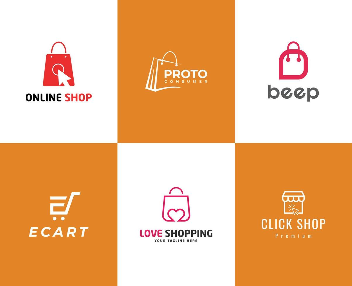 e-commerce logo gratuito vettore modello