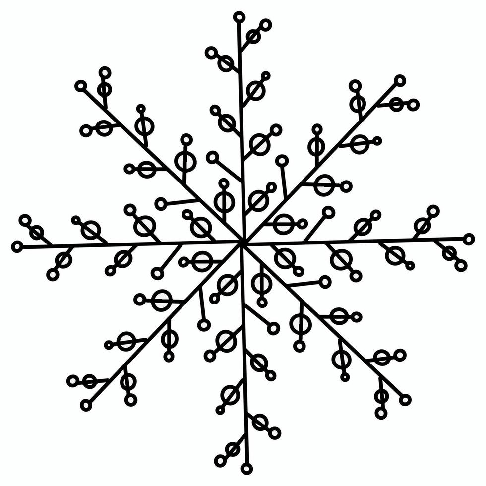 vettore illustrazione di i fiocchi di neve con cerchi e geometrico Linee