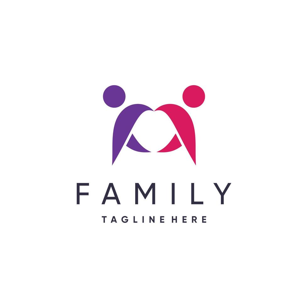 famiglia logo design con moderno stile premio vettore