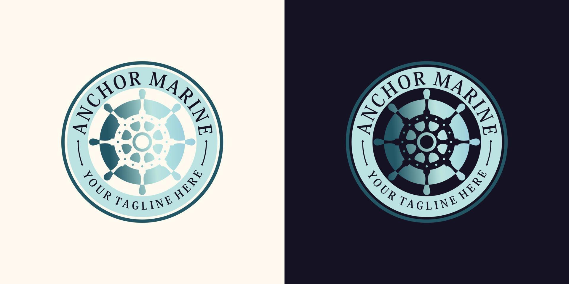 ancora logo design per marinaio icona con creativo concetto premio vettore