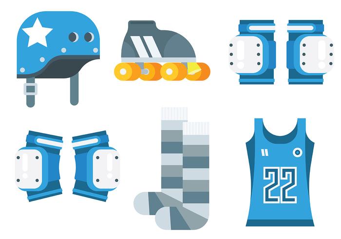 Roller Derby Icons Vector