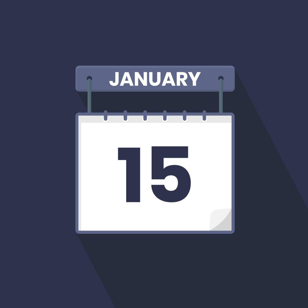 15 gennaio calendario icona. gennaio 15 calendario Data mese icona vettore illustratore