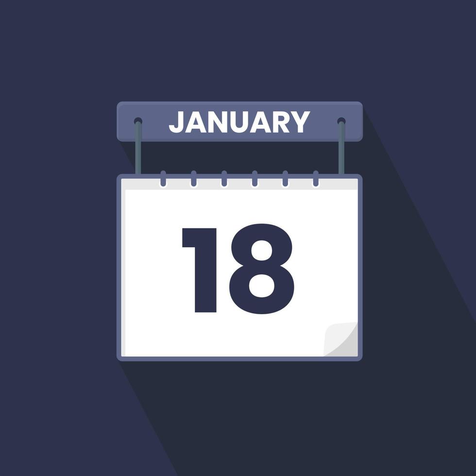 18 ° gennaio calendario icona. gennaio 18 calendario Data mese icona vettore illustratore