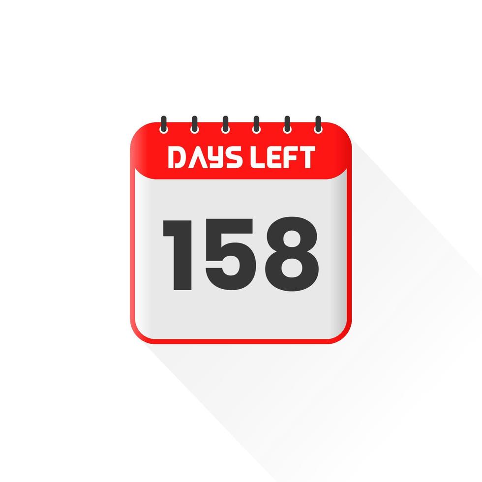 conto alla rovescia icona 158 giorni sinistra per i saldi promozione. promozionale i saldi bandiera 158 giorni sinistra per partire vettore