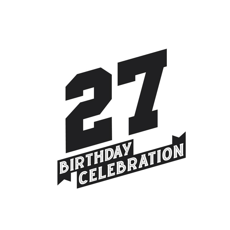 27 compleanno celebrazione saluti carta, 27th anni compleanno vettore