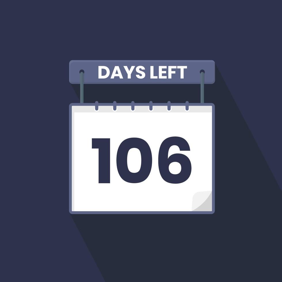 106 giorni sinistra conto alla rovescia per i saldi promozione. 106 giorni sinistra per partire promozionale i saldi bandiera vettore