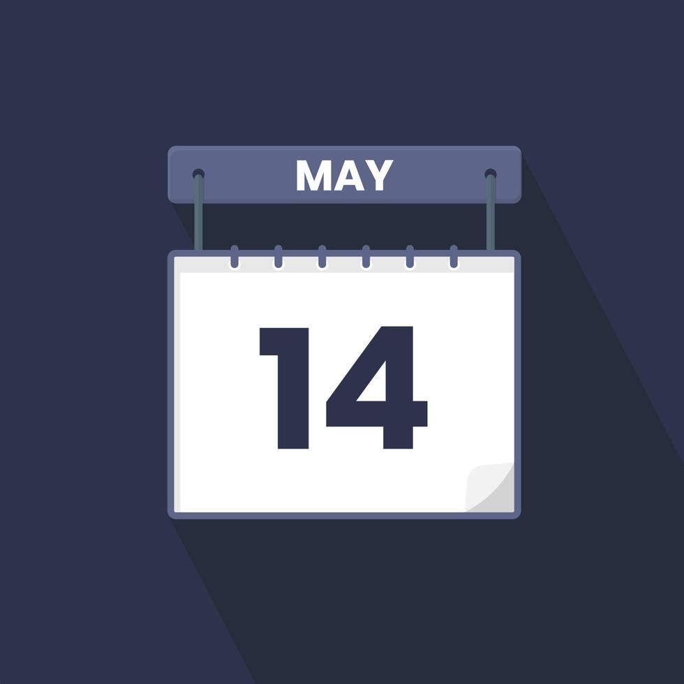 14 Maggio calendario icona. Maggio 14 calendario Data mese icona vettore illustratore