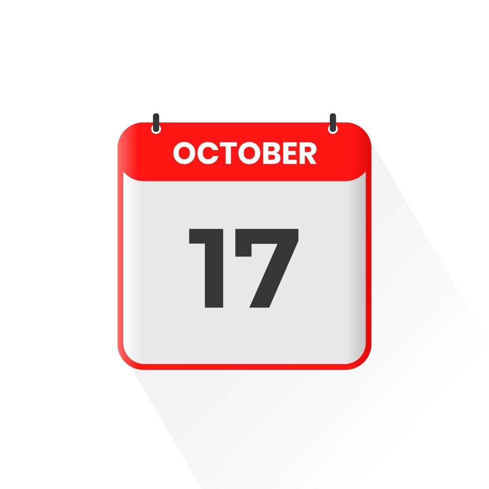 17 ° ottobre calendario icona. ottobre 17 calendario Data mese icona vettore illustratore